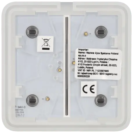 Panneau d'interrupteurs double AJAX / Référence SOLOBUTTON-2G-GRE - TSA Distribution
