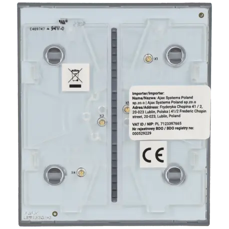 Panneau d'interrupteurs central commutable AJAX / Référence CENTERBUTTON-1G2W-GRE - TSA Distribution