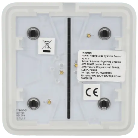 Interrupteur du panneau de commande AJAX / Référence SOLOBUTTON-1G2W-GRA - TSA Distribution