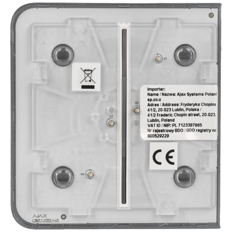 Panneau d'interrupteurs latéraux doubles AJAX / Référence SIDEBUTTON-2G-GRE