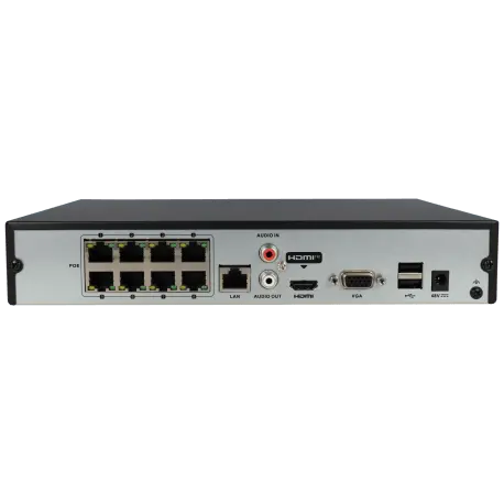 Enregistreur IP HIKVISION pour 8 canaux et 8 mpx de résolution avec 8 ports PoE / Référence HWN-4108MH-8P - TSA Distribution