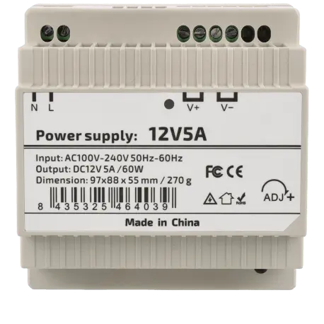 Source d'alimentation dc 12v 5a / Référence A-12VDC5A-DIN