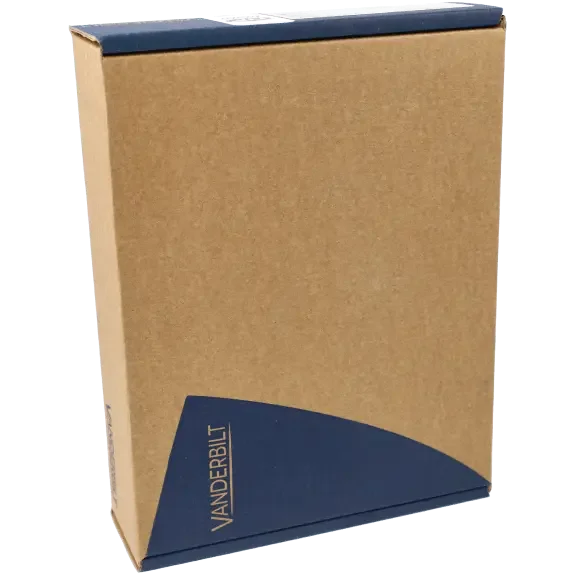 Boîte de centrale d’alarme 8 zones Vanderbilt, emballage marron et bleu, sécurité