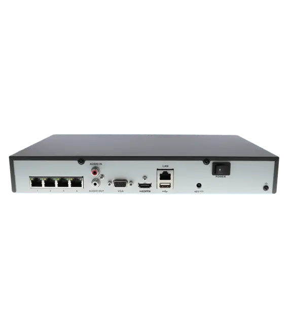 Enregistreur IP HIKVISION 4 canaux et 8 mpx 4 ports PoE / Référence HWN-4104MH-4P