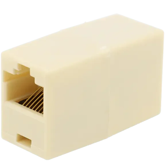 Adaptateur RJ45 femelle à RJ45 femelle beige pour câble réseau Ethernet