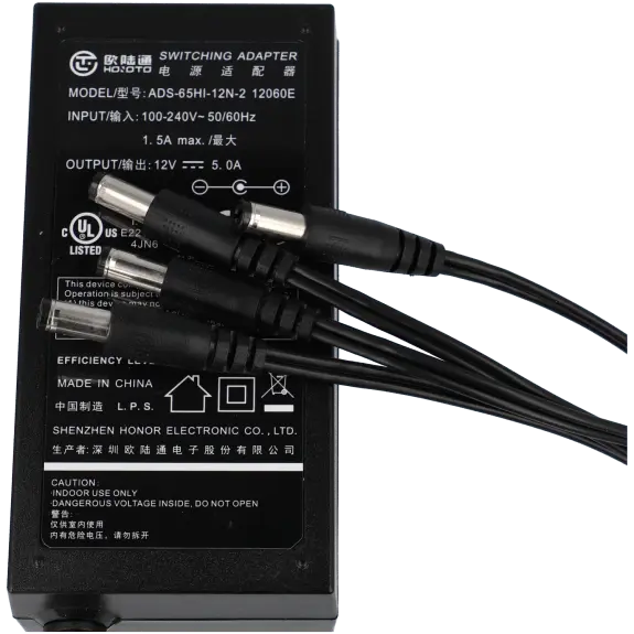 Source d'alimentation dc 12v 5a / Référence A-12VDC5A-4OUT