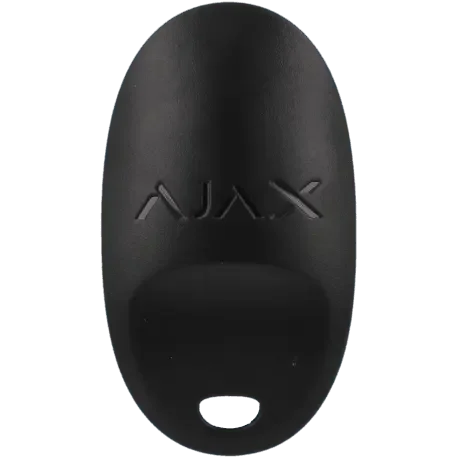 Télécommande noire AJAX pour système d'alarme, design compact et moderne