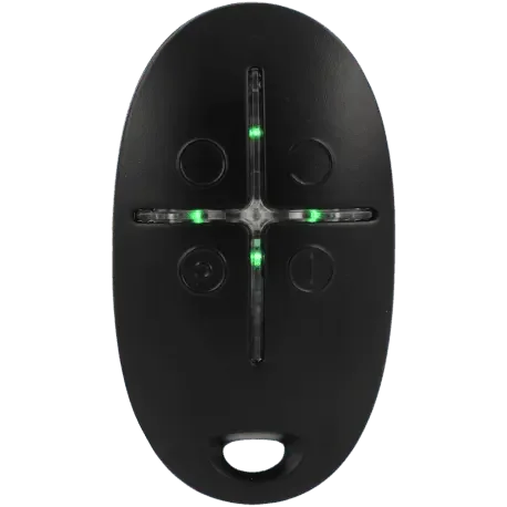 Télécommande noire pour alarme de sécurité, quatre boutons, voyants LED verts