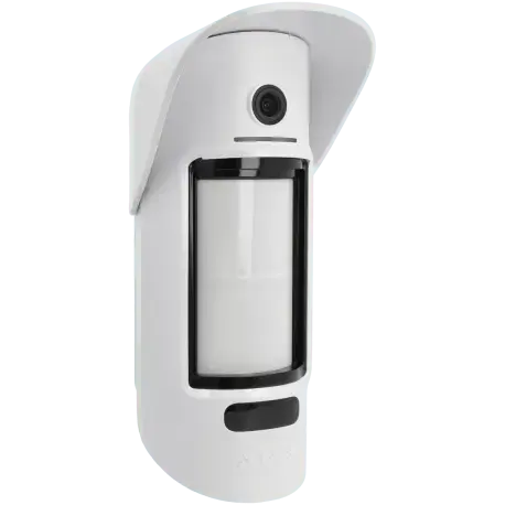 Caméra de surveillance extérieure HD blanche avec détecteur de mouvement intégré