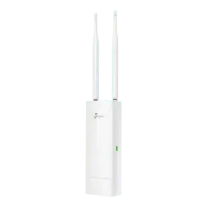 Point d'accès WiFi extérieur blanc avec deux antennes pour vidéosurveillance HD