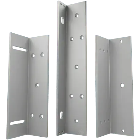 Support métallique en L avec trous de fixation pour installation de caméras de sécurité