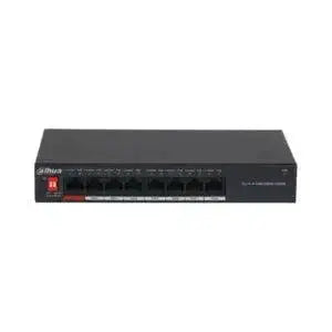 Switch réseau Dahua noir, 8 ports Ethernet pour vidéosurveillance et sécurité