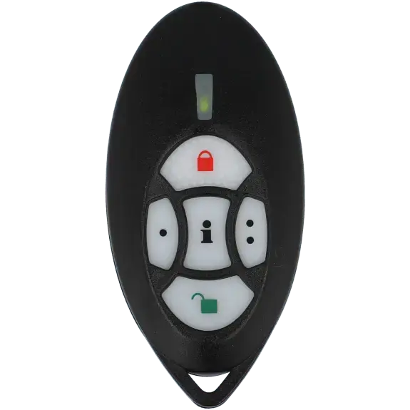 Télécommande noire pour alarme sécurité avec boutons de verrouillage et déverrouillage