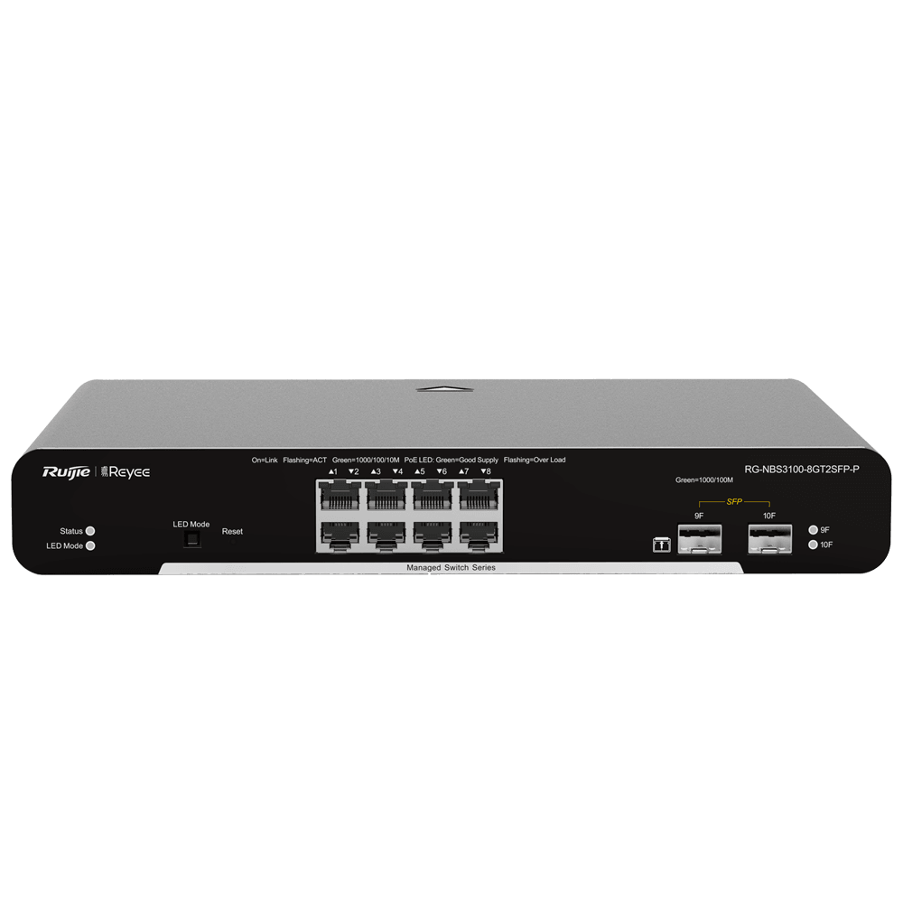 Switch PoE Cloud Layer 2 Reyee / Référence RG-NBS3100-8GT2SFP-P