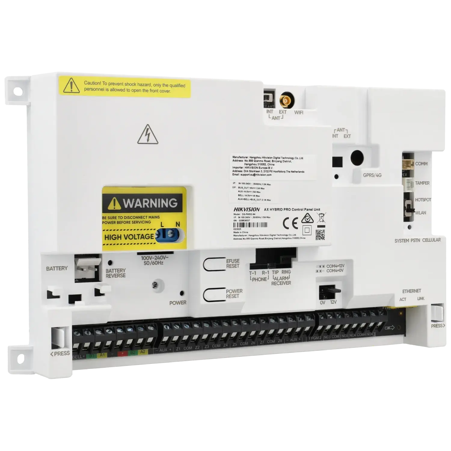 Centrale HIKVISION hybride à 96 zones / Référence DS-PA502-96 TSA Distribution