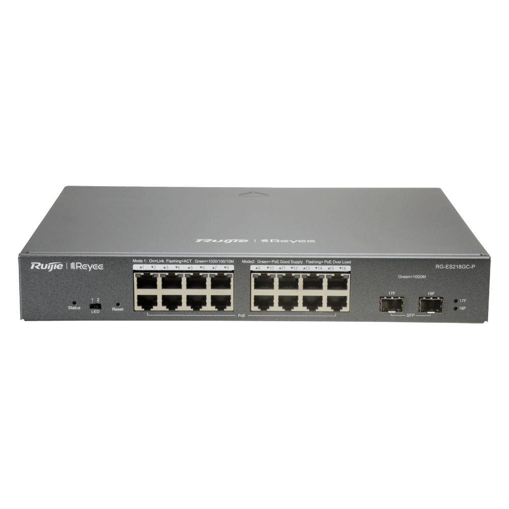 Switch PoE Cloud Administrable L2 Reyee / Référence RG-ES218GC-P