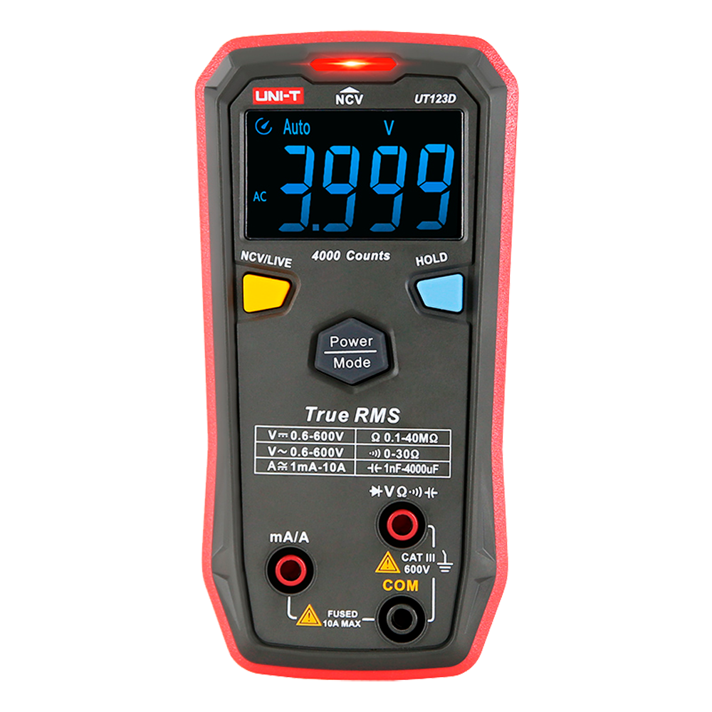 Multimètre numérique CAT III 600V avec identification automatique UNI-T / Référence UT123D