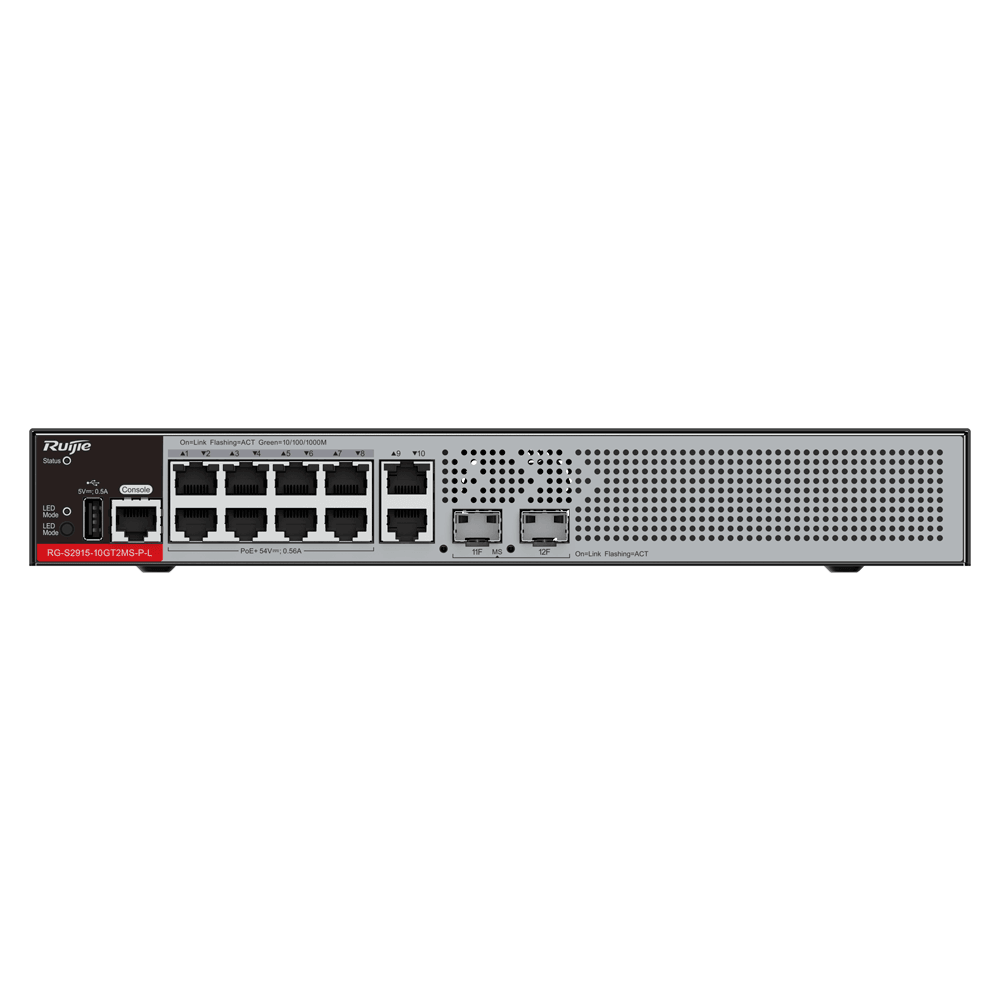 Switch PoE Cloud L2+ Ruijie / Référence RG-S2915-10GT2MS-P-L