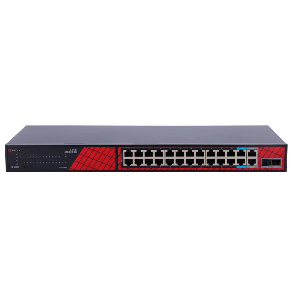 Switch Hi-PoE 24 ports + 2 SFP Uplink + 2 Uplink RJ45 / Référence SF-SW2824HIPOE-300 TSA Distribution