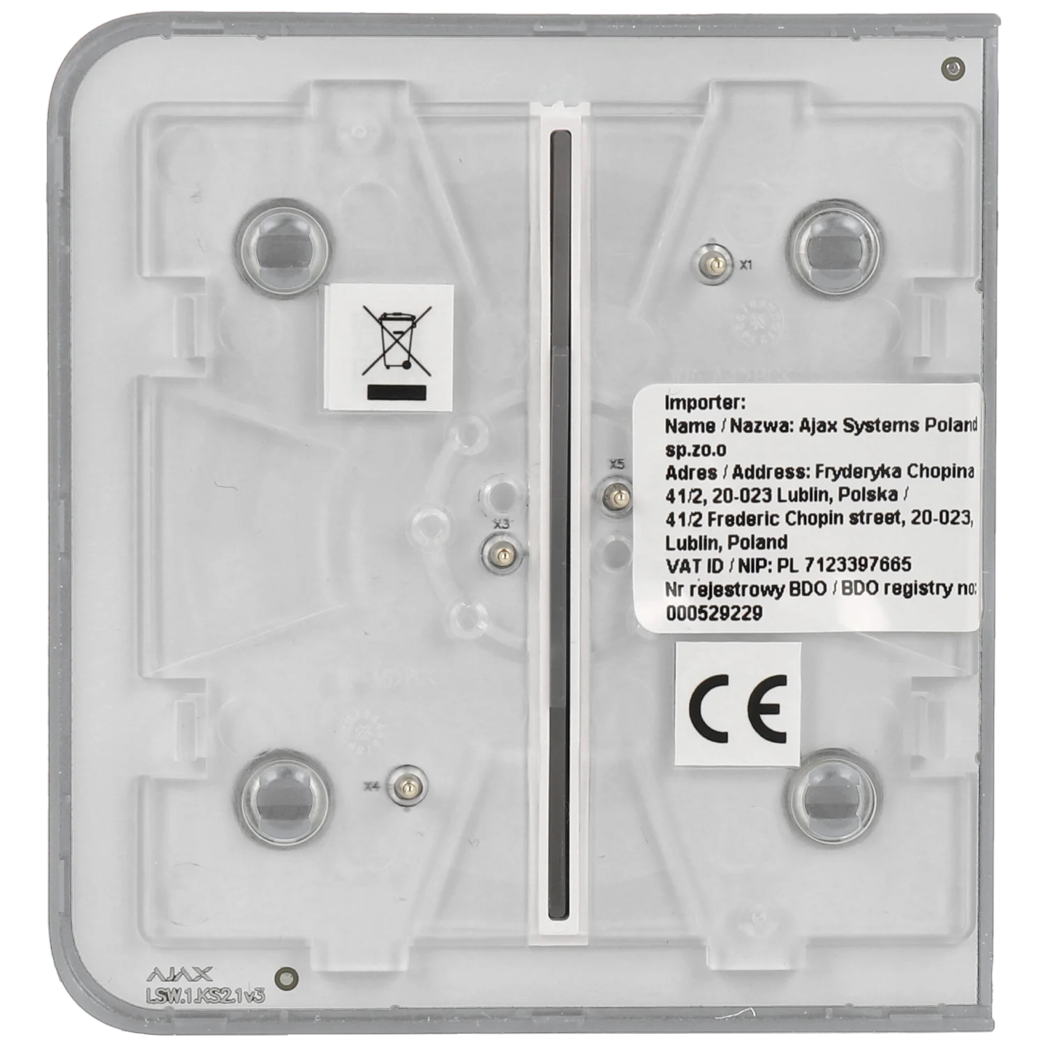 Panneau d'interrupteurs latéraux doubles AJAX / Référence SIDEBUTTON-2G-FOG
