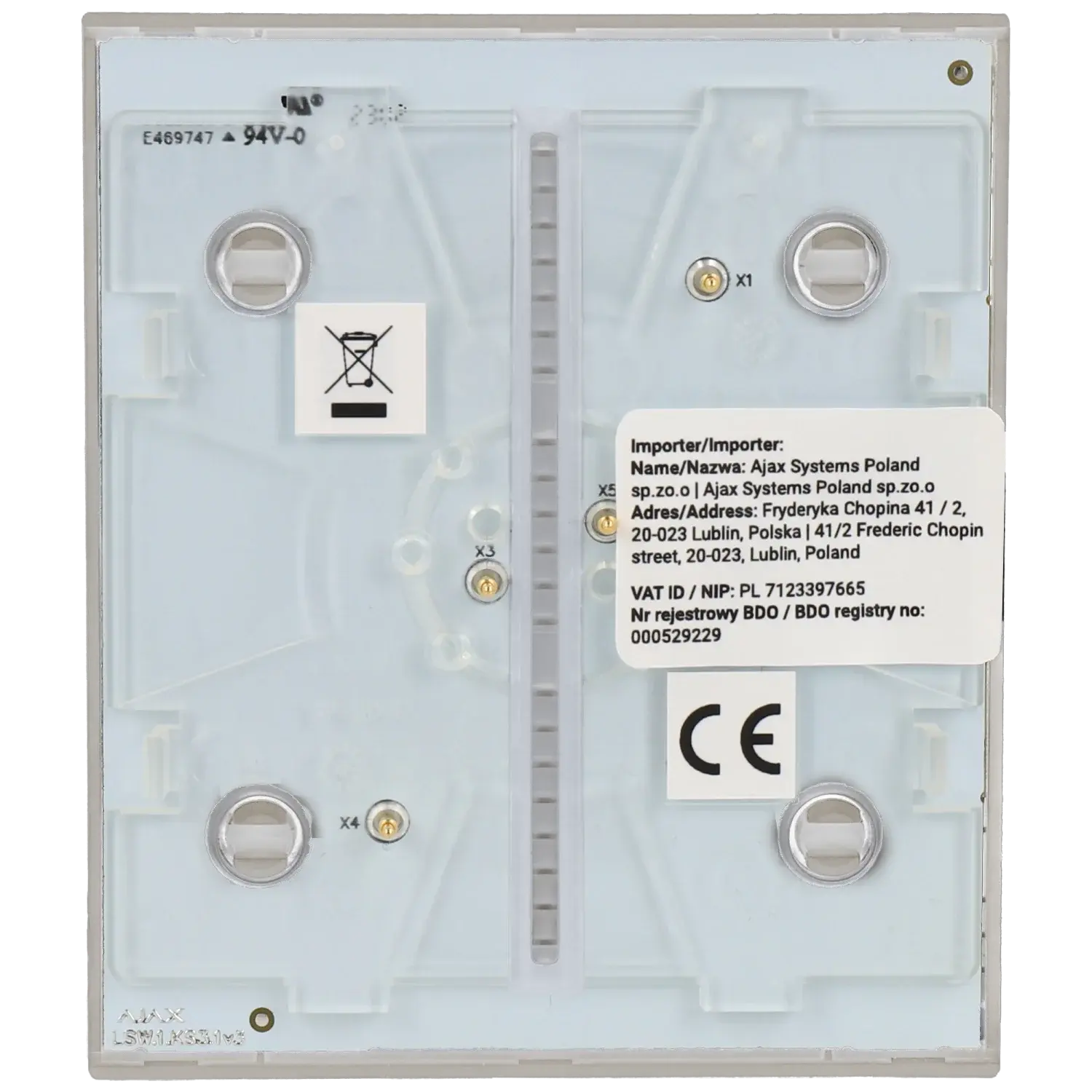 Panneau d'interrupteurs central commutable AJAX / Référence CENTERBUTTON-1G2W-OYS TSA Distribution