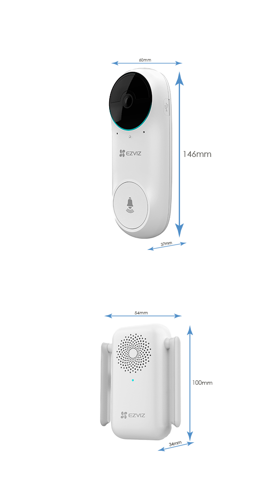 Sonnette vidéo Wifi IP EZVIZ / Référence EZ-DB2C-KIT