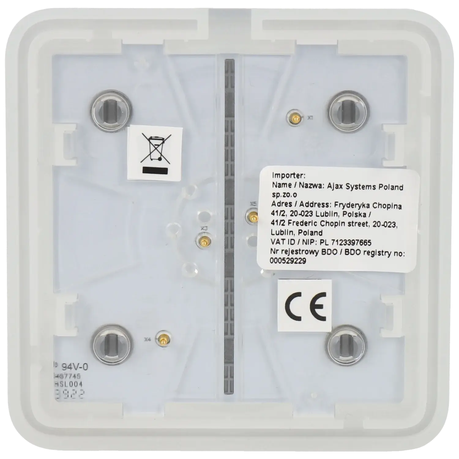Interrupteur du panneau de commande AJAX / Référence SOLOBUTTON-1G2W-FOG TSA Distribution