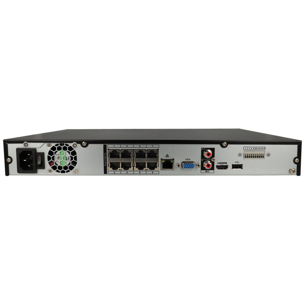 Enregistreur DAHUA IP pour 8 canaux et 16 mpx de résolution avec 8 ports PoE / Référence NVR4208-8P-EI