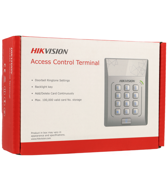 Contrôle d'accès intérieur HIKVISION avec clavier - carte EM card / Référence DS-K1T801E