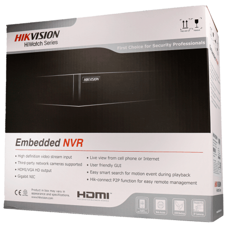 Enregistreur IP HIKVISION pour 8 canaux et 8 mpx de résolution avec 8 ports PoE / Référence HWN-5208MH-8P