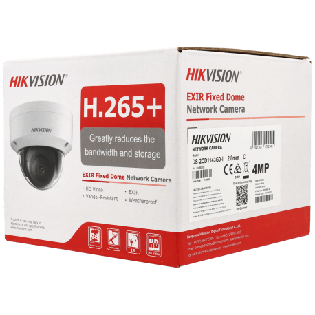 C​améra HIKVISION PRO mini dôme IP avec 4 mégapixels et objectif fixe / Référence DS-2CD1143G2-I