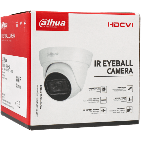 Caméra DAHUA mini-dôme HD-CVI avec 8 mégapixels et objectif fixe / Référence HAC-HDW1800TL-A