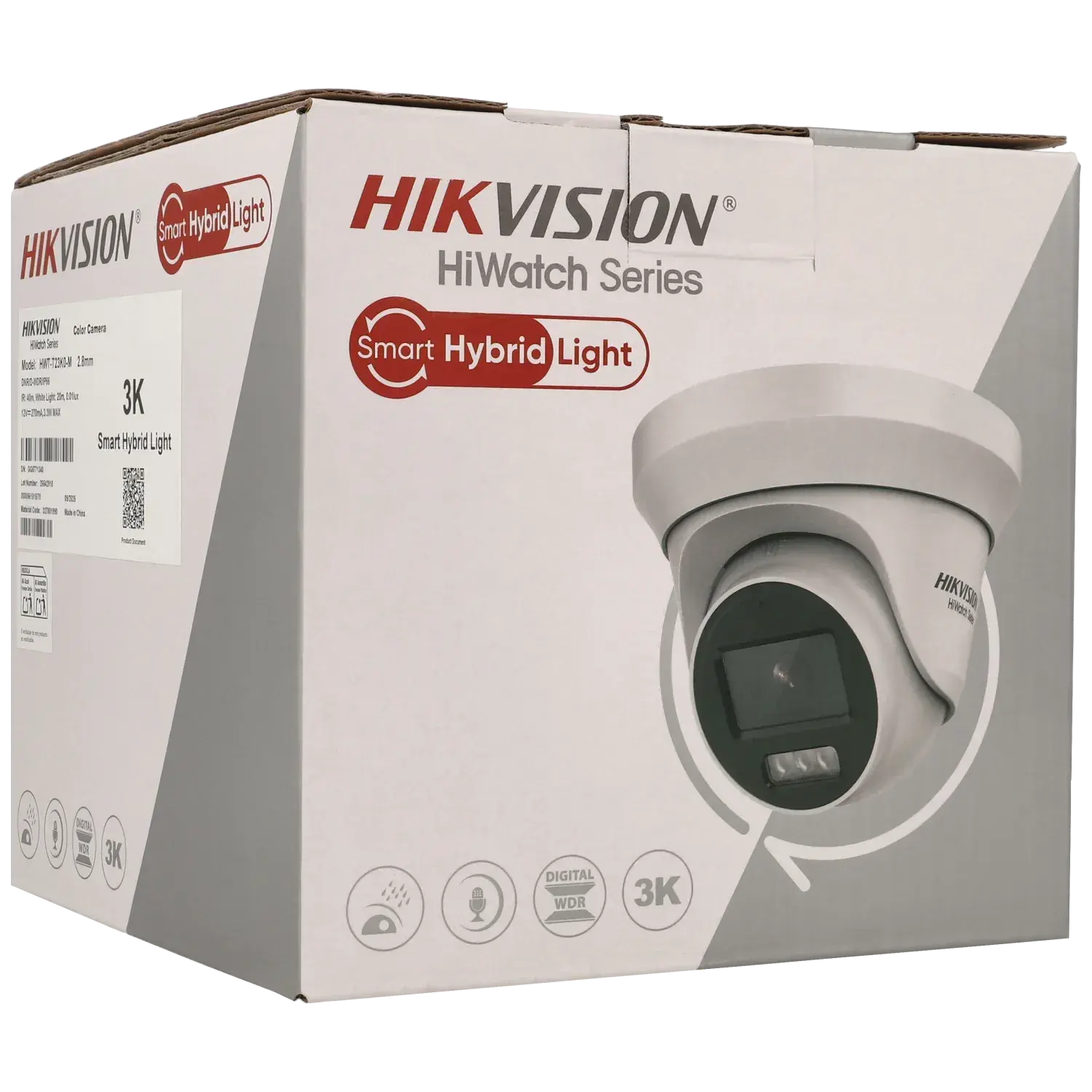Caméra HIKVISION mini dôme 4 en 1 (cvi, tvi, ahd et analogique) avec 5 mégapixels et objectif fixe / Référence HWT-T23K0-M