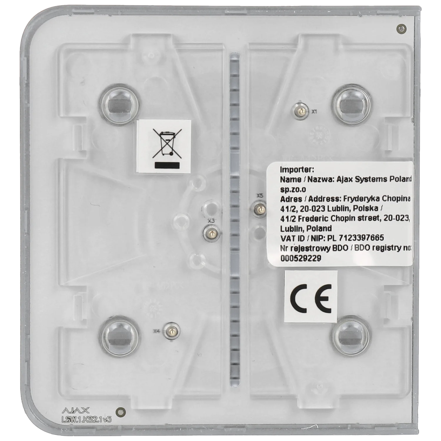 Panneau d'interrupteurs latéraux commutables AJAX / Référence SIDEBUTTON-1G2W-FOG TSA Distribution