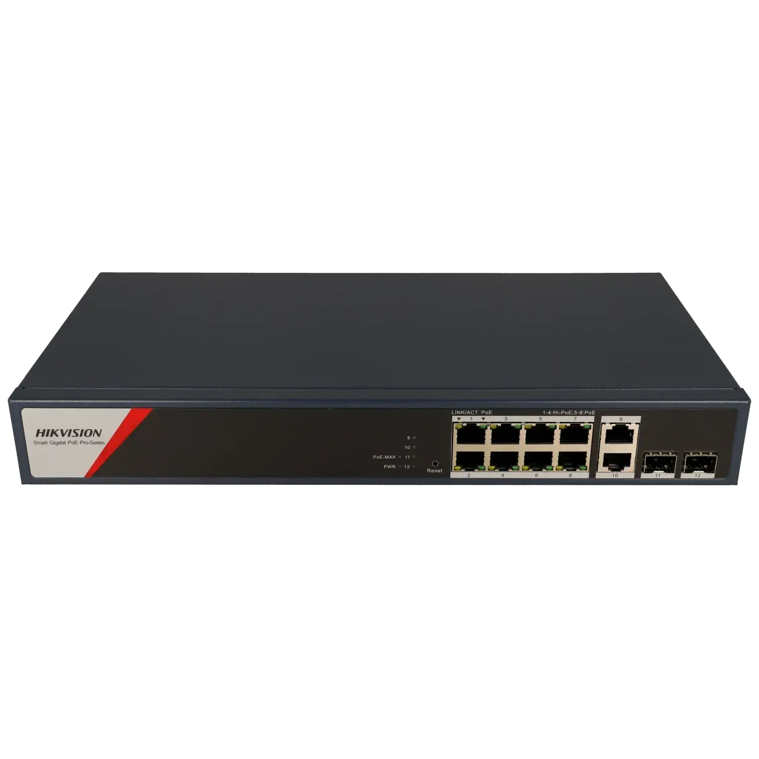 Switch cloud 12 ports avec 8 ports PoE HIKVISION / Référence DS-3E1512HP-SI-8P2T2F TSA Distribution