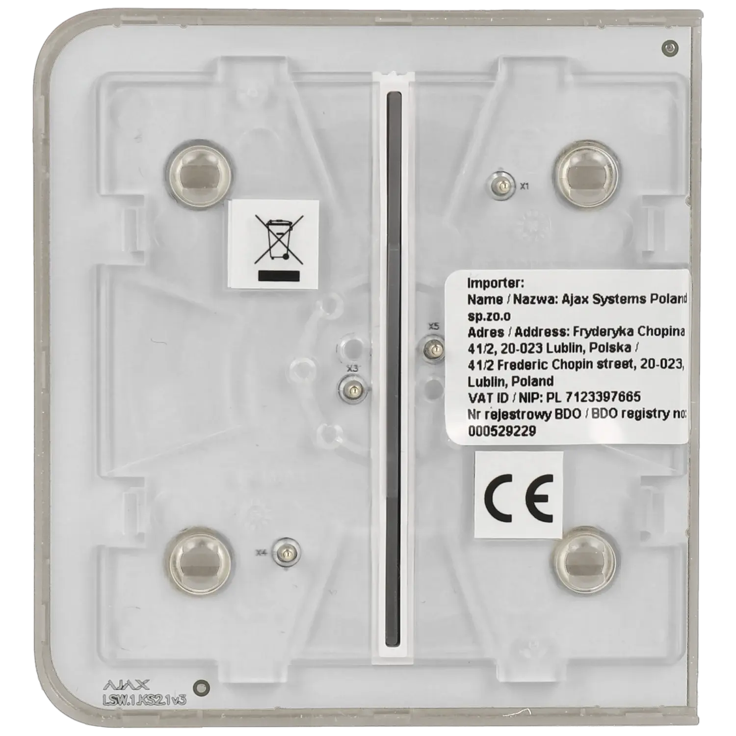 Panneau d'interrupteurs latéraux doubles AJAX / Référence SIDEBUTTON-2G-OYS TSA Distribution