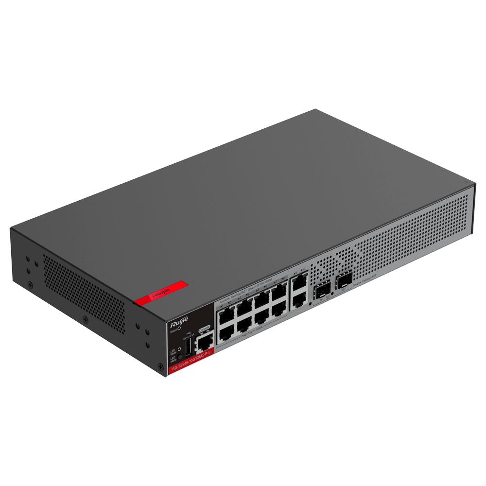 Switch PoE Cloud L2+ Ruijie / Référence RG-S2915-10GT2MS-P-L