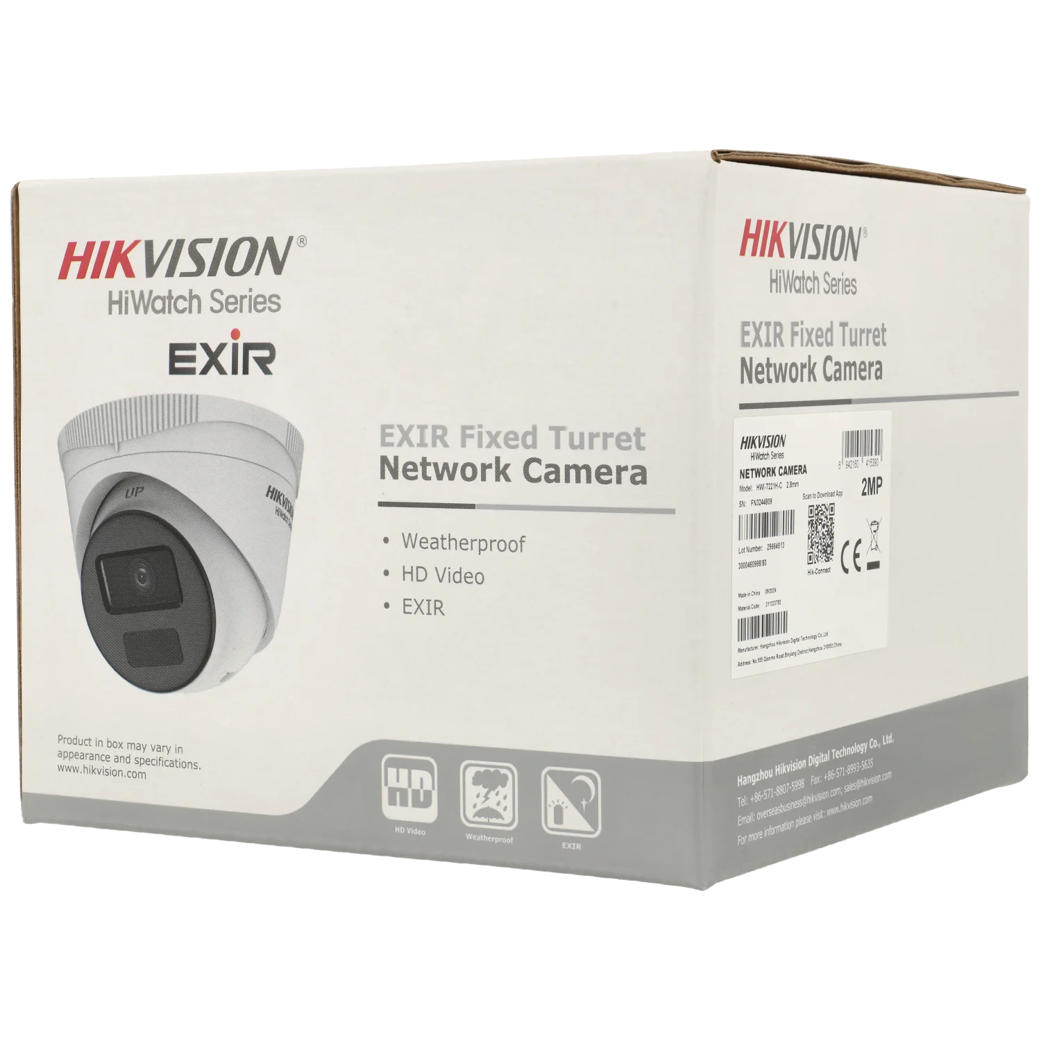 C​améra HIKVISION mini dôme IP avec 2 mégapixels et objectif fixe / Référence HWI-T221H-C