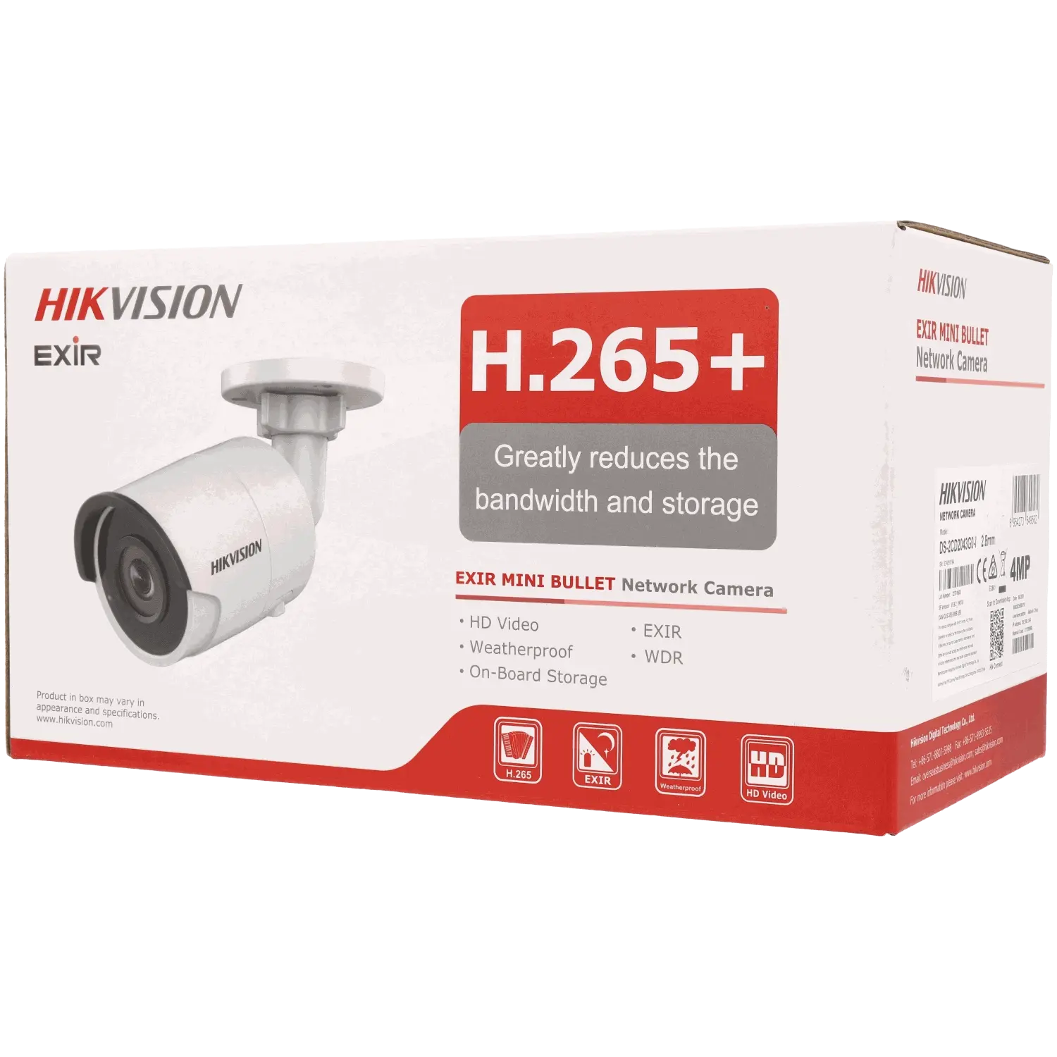 C​améra HIKVISION compactes IP avec 4 mpx et objectif fixe / Référence DS-2CD2045FWD-I