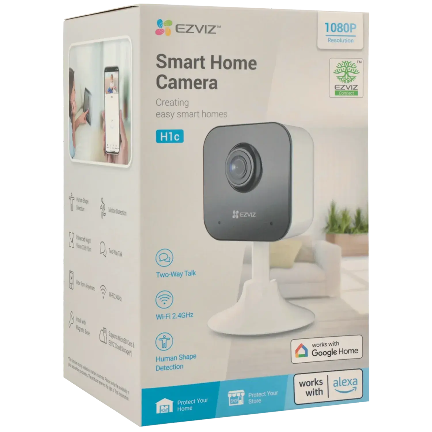 Caméra cube IP EZVIZ avec 2 mégapixels et objectif fixe / Référence CS-H1C TSA Distribution