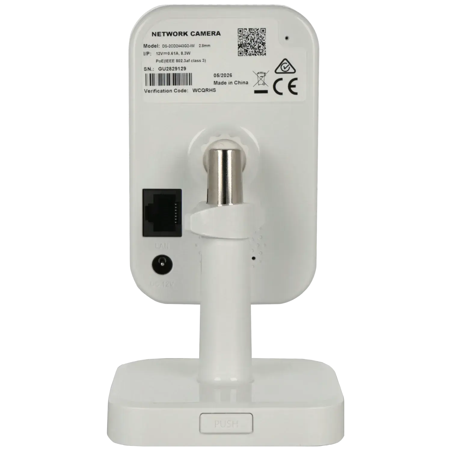 Caméra cube IP HIKVISION avec 4 mégapixels et objectif fixe / Référence DS-2CD2443G2-IW(2.8mm)(W) TSA Distribution