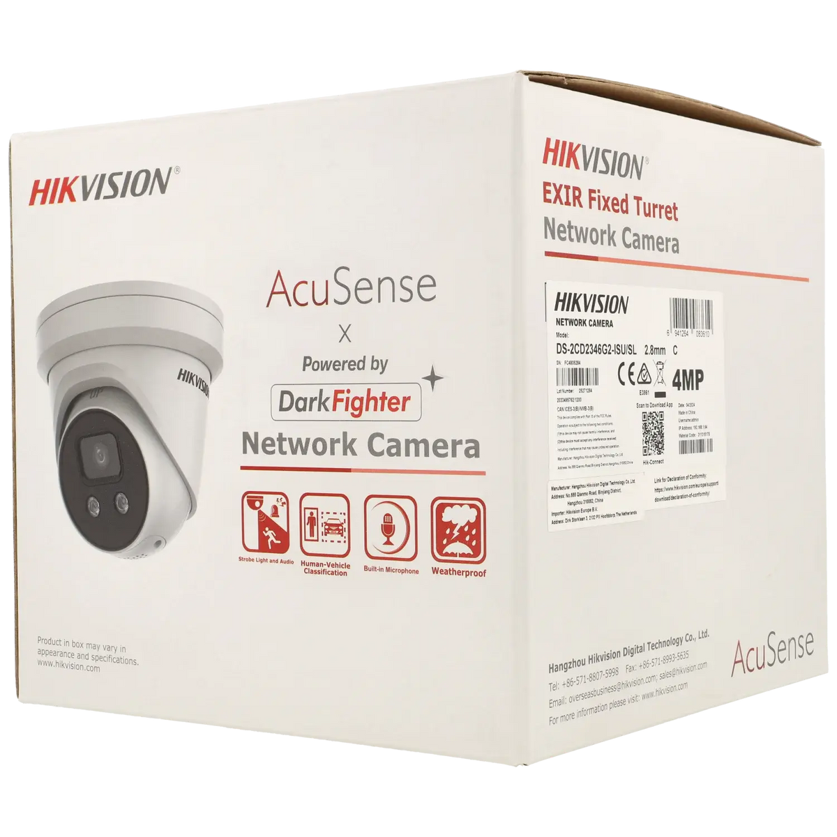 Caméra mini dôme IP HIKVISION 4 mégapixels à optique fixe / Référence DS-2CD2346G2P-ISU/SL(2.8mm)(C)