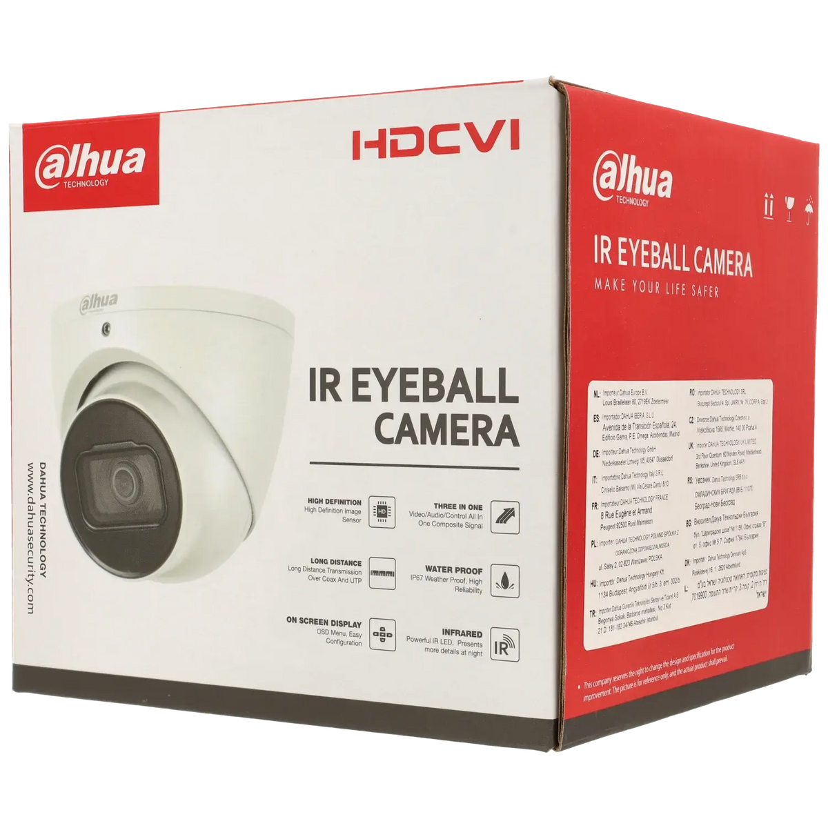 Caméra mini dôme hd-cvi avec 8 mégapixels et objectif fixe / Référence HAC-HDW2802T-A-S2-DIP TSA Distribution