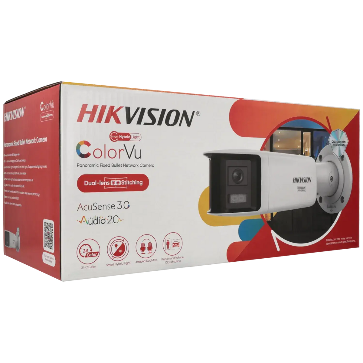 Caméra panoramique HIKVISION IP 8 mégapixels à optique fixe / Référence DS-2CD2T87G3P-LIS2UY/SRB(180°)