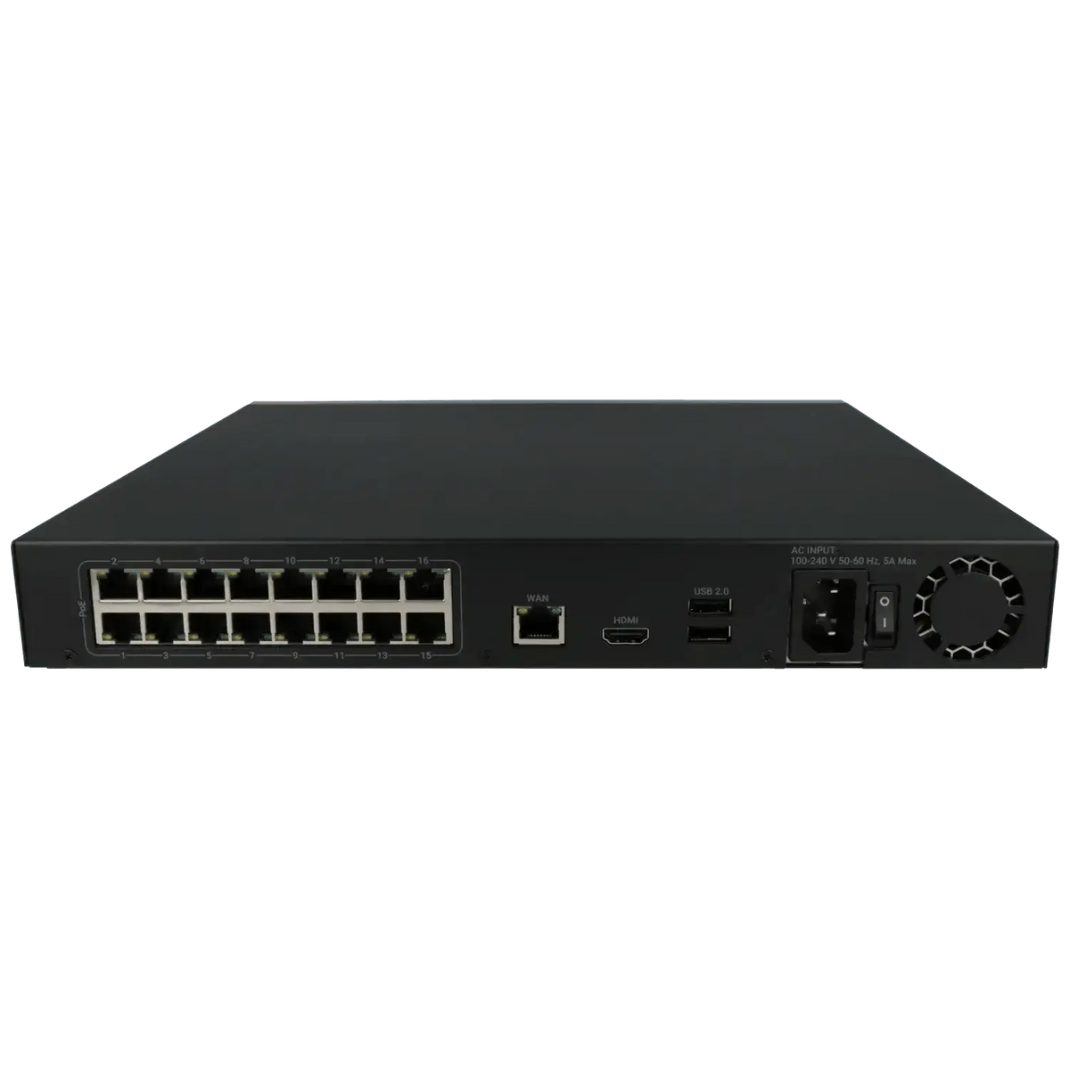 Enregistreur IP AJAX pour 16 canaux et 12 mpx de résolution avec 16 ports PoE / Référence NVR216-HAC-16P-B TSA Distribution