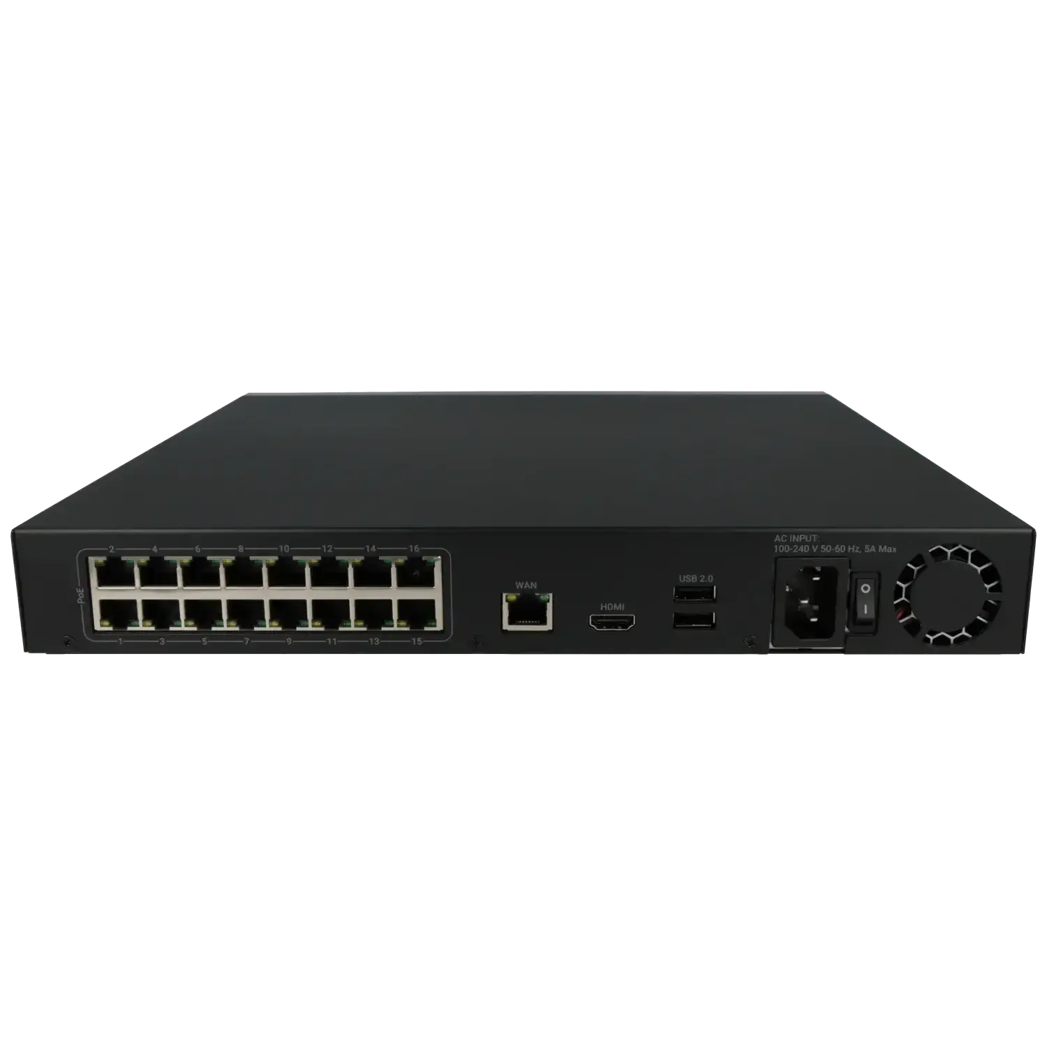 Enregistreur IP AJAX pour 16 canaux et 12 mpx de résolution avec 16 ports PoE / Référence NVR216-HAC-16P-B TSA Distribution