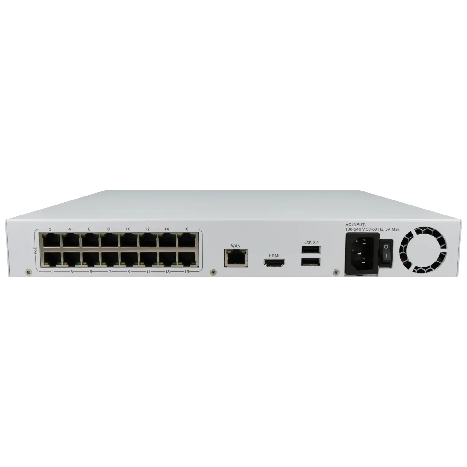Enregistreur IP AJAX pour 16 canaux et 12 mpx de résolution avec 16 ports PoE / Référence NVR216-HAC-AI-16P-S-W