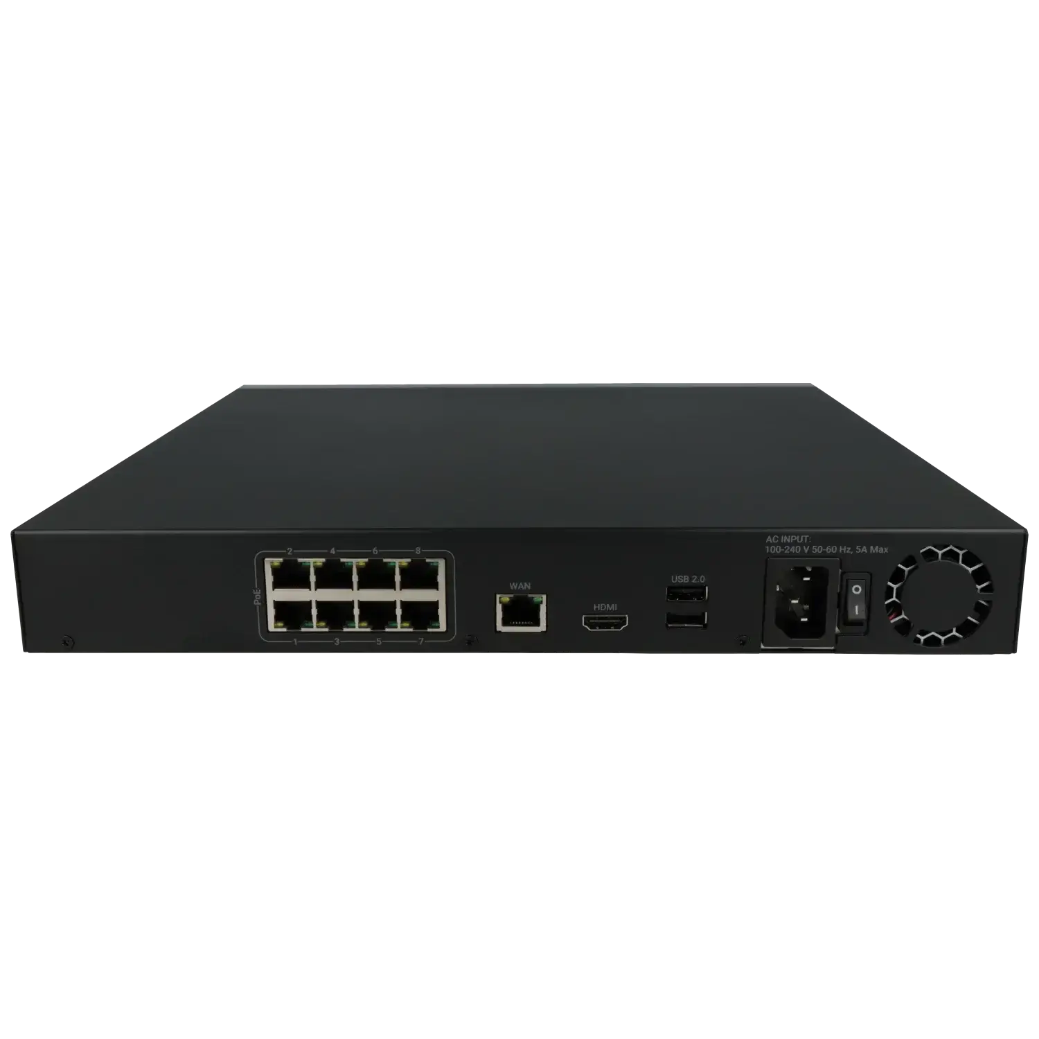 Enregistreur IP AJAX pour 8 canaux et 12 mpx de résolution avec 8 ports PoE / Référence NVR208-HAC-8P-B