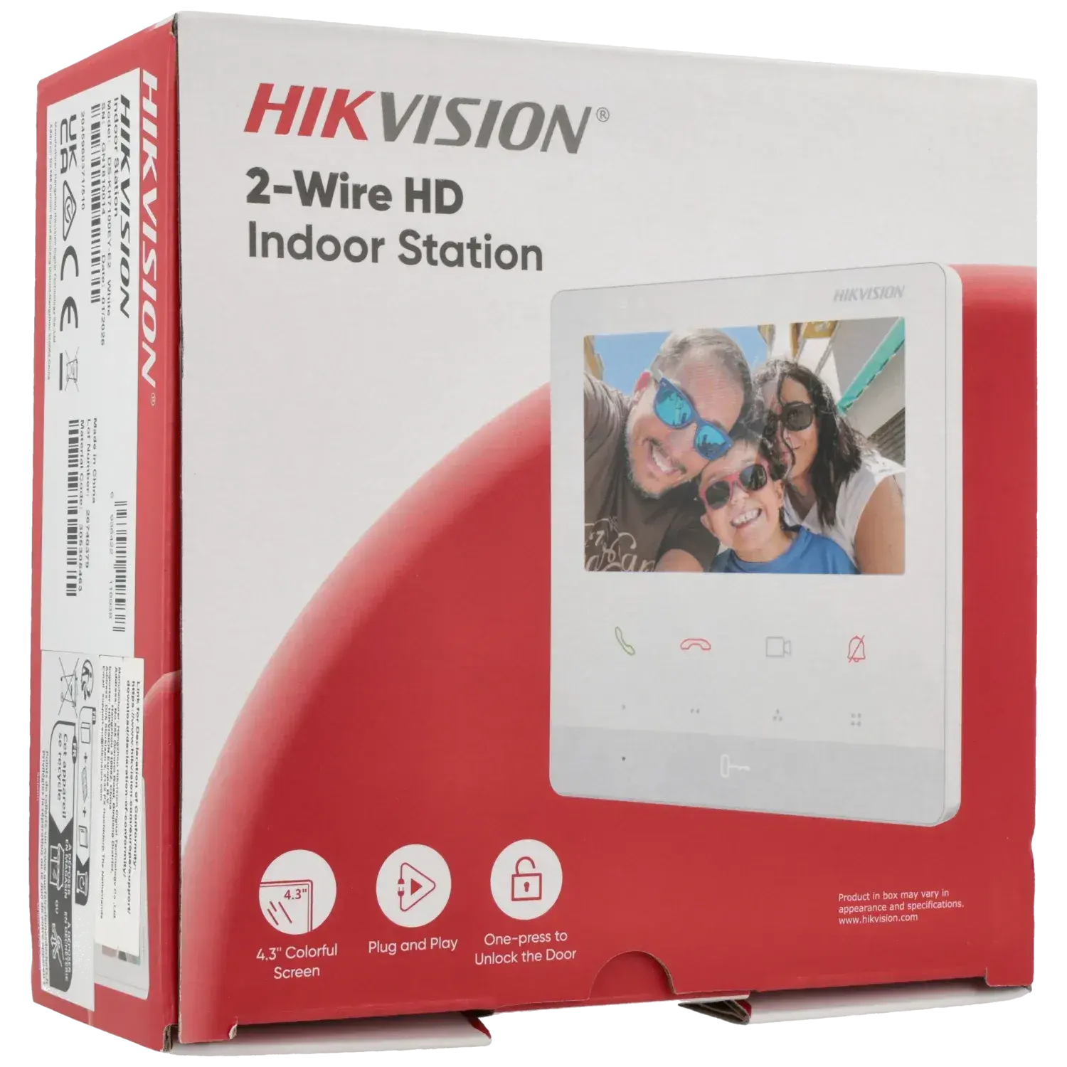 Moniteur HIKVISION 2 fils 4.3" / Référence DS-KH7100EY-E2-W