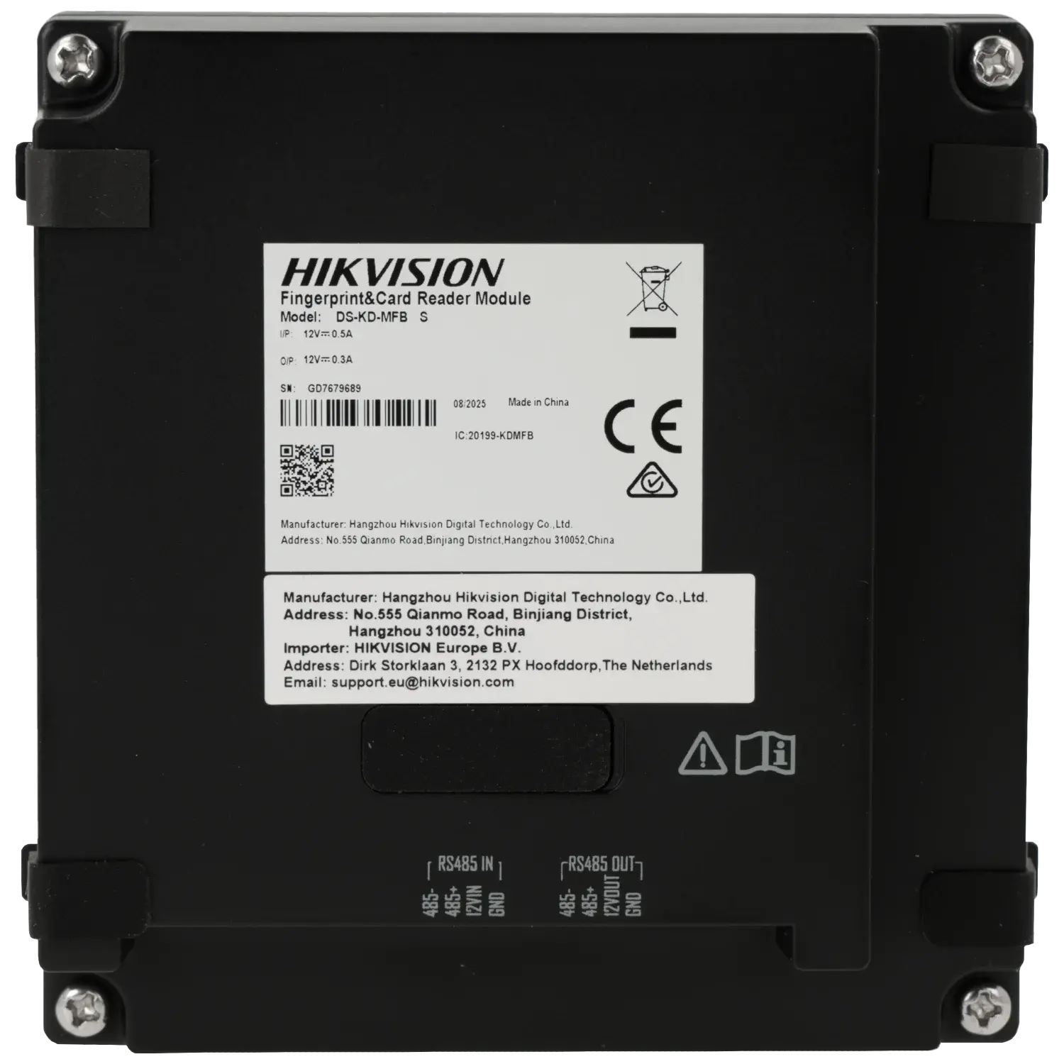Poste extérieur modulaire pour interphone IP avec lecteur de cartes et lecteur d'empreintes digitales HIKVISION / Référence DS-KD-MFB/S 